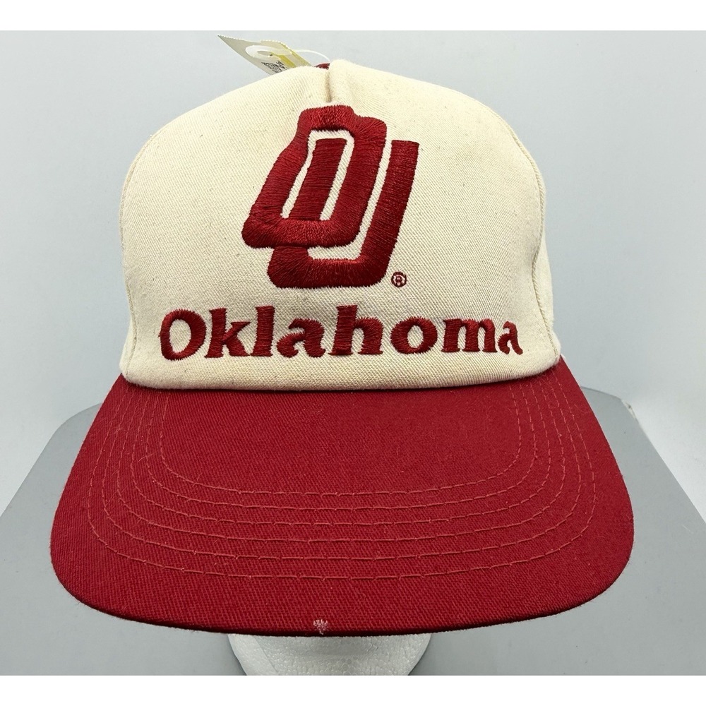 Vintage OKLAHOMA  K-Products Snapback Trucker Cap Hat White Red OSFA